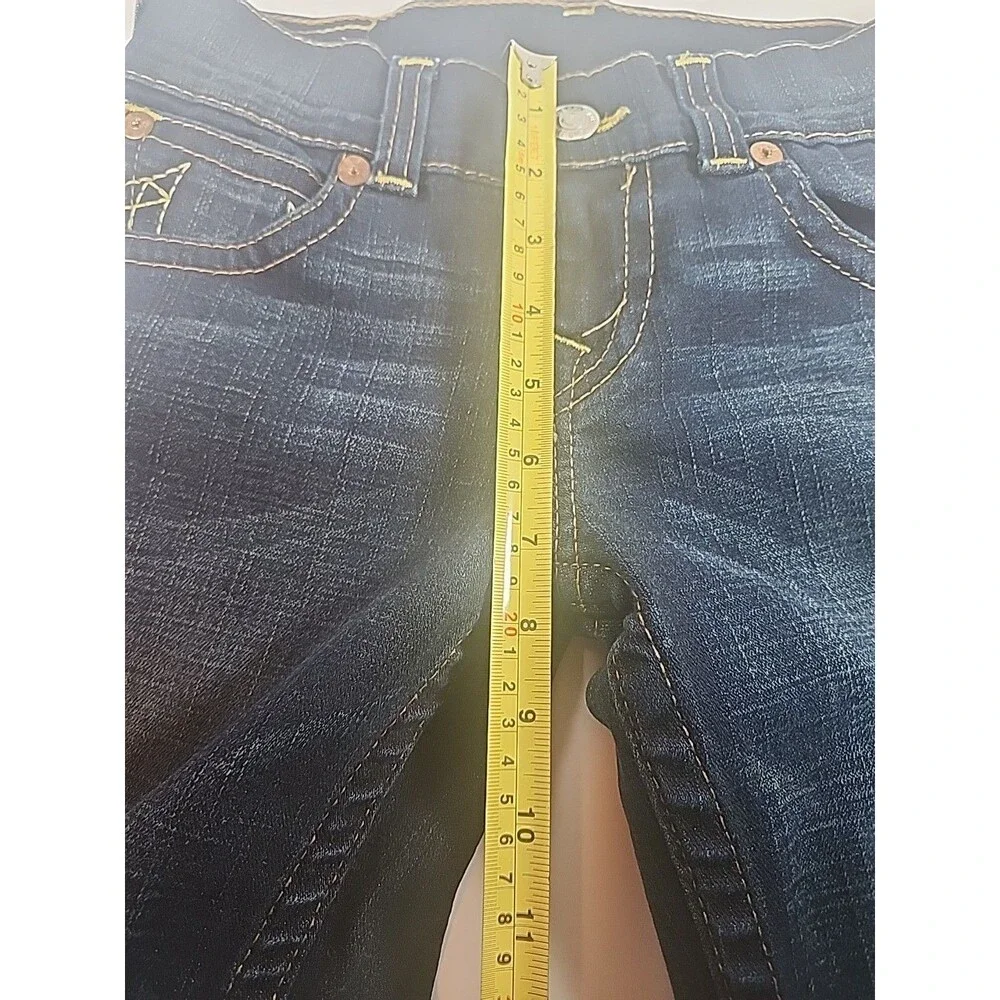 True Religion World Tour Size 14 Girls Low Rise Dark Wash Blue Jeans EUC